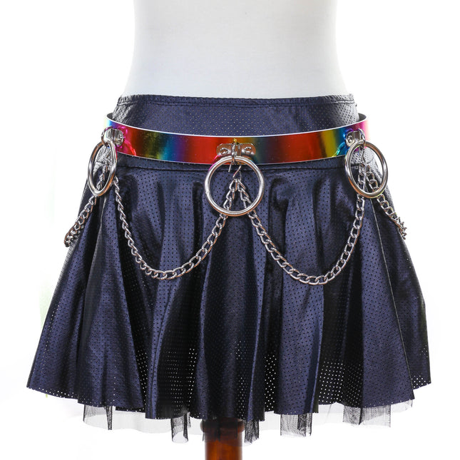 BT531RN-M RING AND CHAIN BONDAGE RAINBOW BELT
