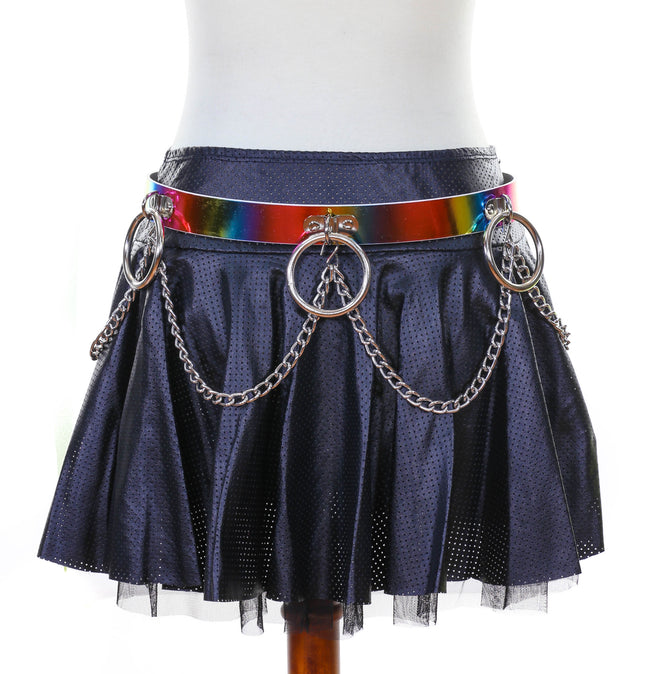 BT531RN-M RING AND CHAIN BONDAGE RAINBOW BELT