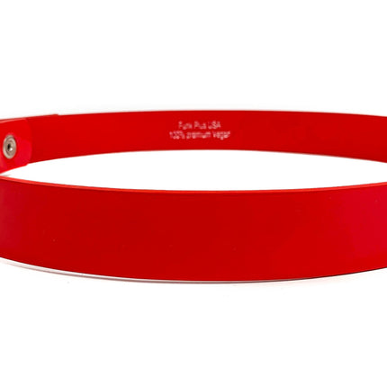 BT100M-175RED VEGAN MATTE LEATHER PLAIN BELT WITH GROMMET