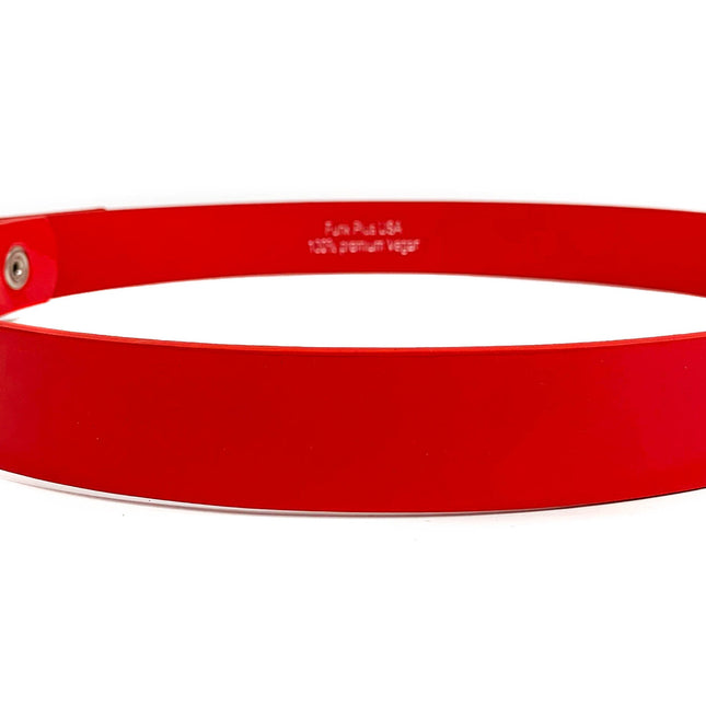 BT100M-175RED VEGAN MATTE LEATHER PLAIN BELT WITH GROMMET