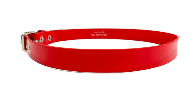 BT100M-175RED VEGAN MATTE LEATHER PLAIN BELT WITH GROMMET