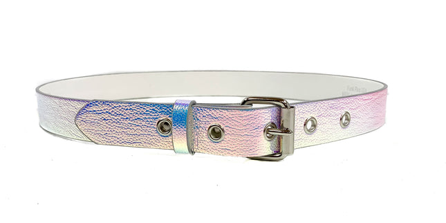 BT100RN-175PBL MULTI-COLOR HOLOGRAPHIC PLAIN BELT WITH GROMMET