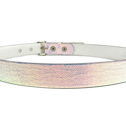 BT100RN-175PBL MULTI-COLOR HOLOGRAPHIC PLAIN BELT WITH GROMMET