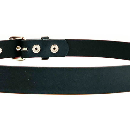BT100M-175BLK VEGAN LEATHER PLAIN BELT WITH GROMMET