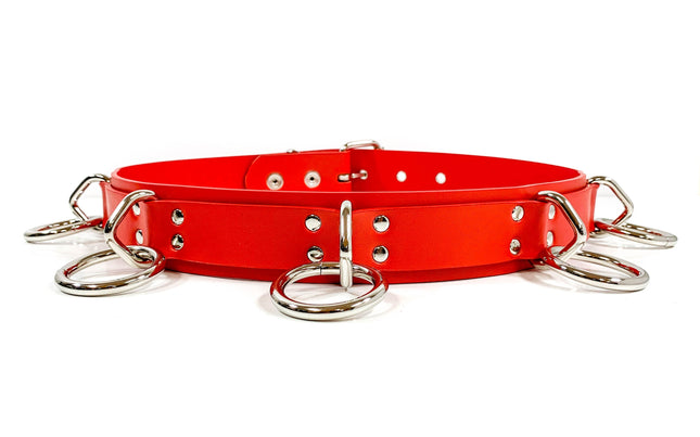 BT545VG.RED VEGAN BONDAGE BELT