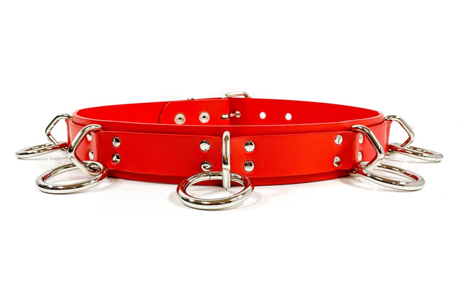 BT545VG.RED VEGAN BONDAGE BELT