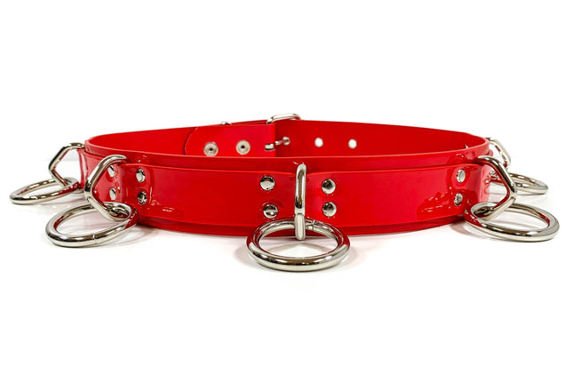 BT545P.RED    PATENT BONDAGE BELT