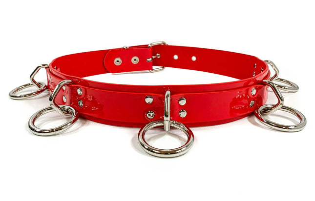 BT545P.RED    PATENT BONDAGE BELT