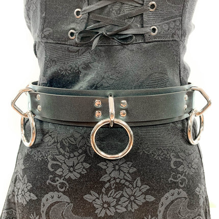 BT545VG.BLK VEGAN LEATHER BONDAGE BELT