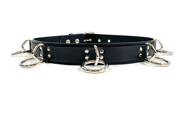 BT545VG.BLK VEGAN LEATHER BONDAGE BELT