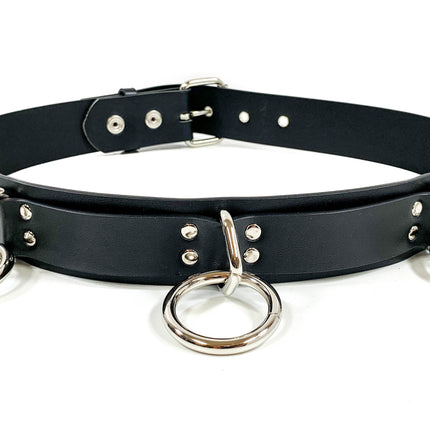 BT545VG.BLK VEGAN LEATHER BONDAGE BELT