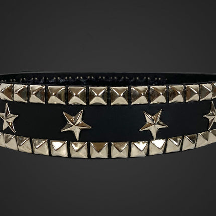 BT557 STAR AND PYRAMID STUD BELT