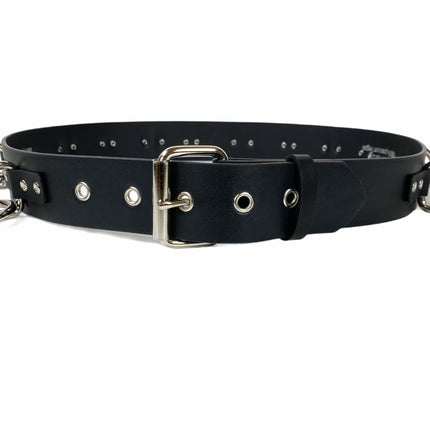 BT562  LEATHER LARGE O RING STRAPPED BONDAGE BELT