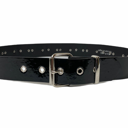 BT562BLK-RED   LARGE O RING STRAPPED BONDAGE BELT