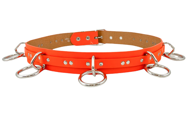 BT562M VEGAN  LARGE O RING STRAPPED BONDAGE BELT