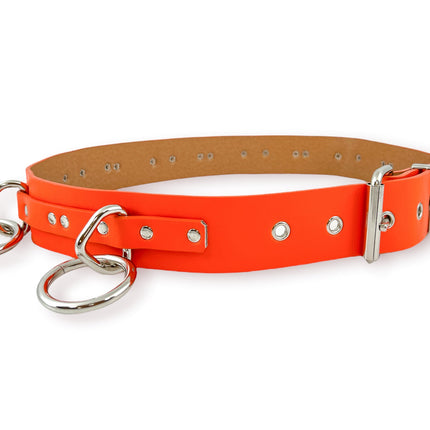 BT562M VEGAN  LARGE O RING STRAPPED BONDAGE BELT
