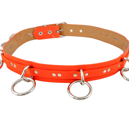 BT562M VEGAN  LARGE O RING STRAPPED BONDAGE BELT