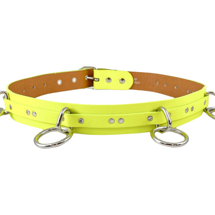 BT562M VEGAN  LARGE O RING STRAPPED BONDAGE BELT