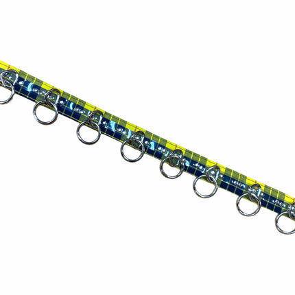 BT562PD-YEL PLAID LARGE O RING STRAPPED BONDAGE BELT