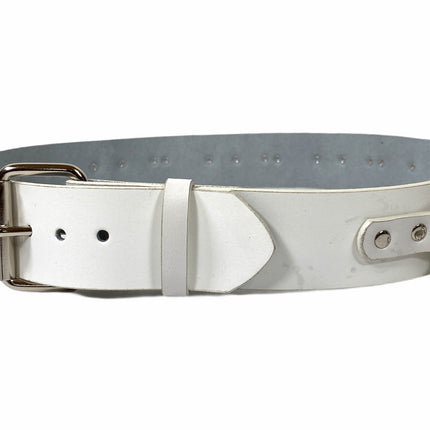 BT562WHT VEGAN  LARGE O RING STRAPPED BONDAGE BELT