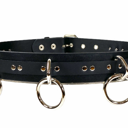 BT562M VEGAN  LARGE O RING STRAPPED BONDAGE BELT