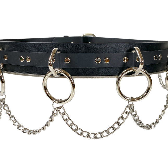 BT565VG-BLK VEGAN STRAPPED BONDAGE BELT