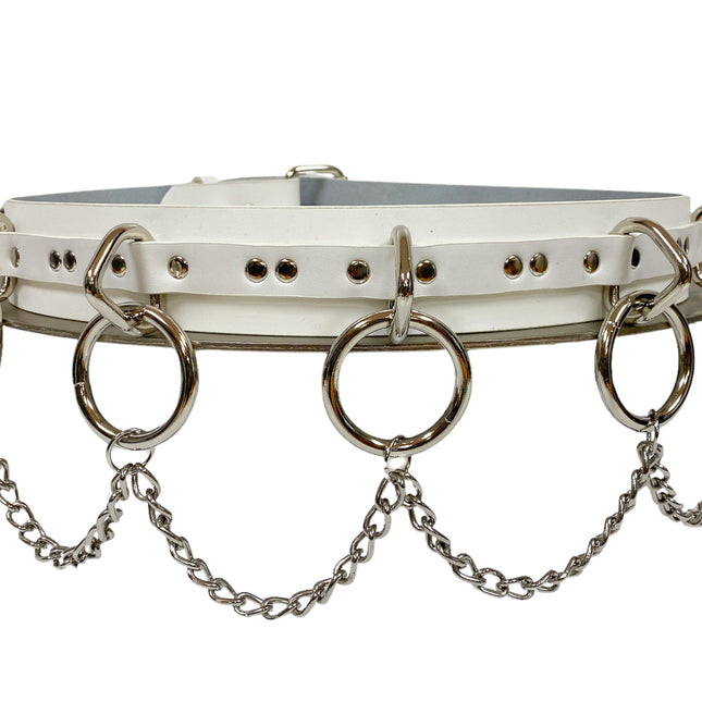 BT565VG-WHT VEGAN STRAPPED BONDAGE BELT
