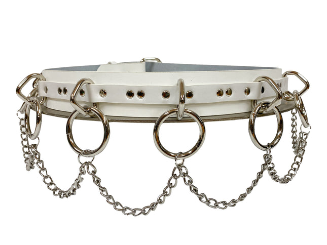 BT565VG-WHT VEGAN STRAPPED BONDAGE BELT