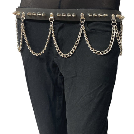 BT570 STUDDED BELT WITH CHAIN