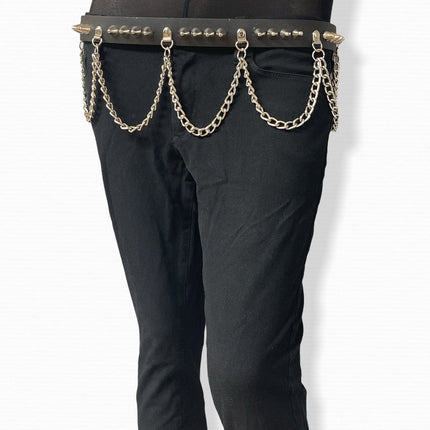 BT570 STUDDED BELT WITH CHAIN