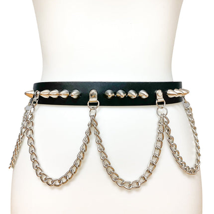 BT570 STUDDED BELT WITH CHAIN