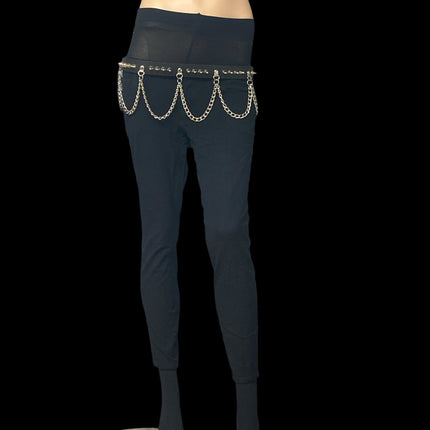 BT570 STUDDED BELT WITH CHAIN