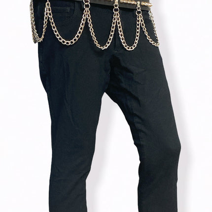 BT570 STUDDED BELT WITH CHAIN