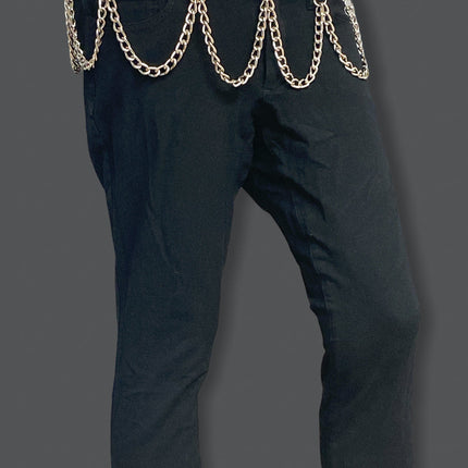 BT570 STUDDED BELT WITH CHAIN