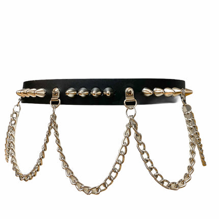 BT570 STUDDED BELT WITH CHAIN