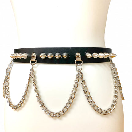 BT570 STUDDED BELT WITH CHAIN
