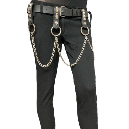 BT586-PMD PLAIN BELT WITH REMOVABLE RING AND CHAIN