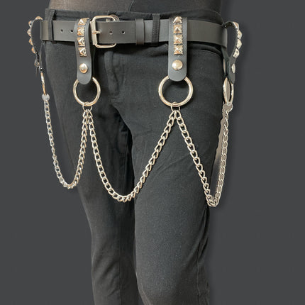 BT586-PMD PLAIN BELT WITH REMOVABLE RING AND CHAIN