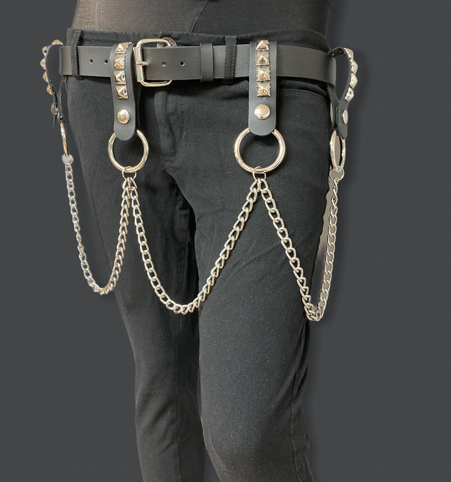 BT586-PMD PLAIN BELT WITH REMOVABLE RING AND CHAIN