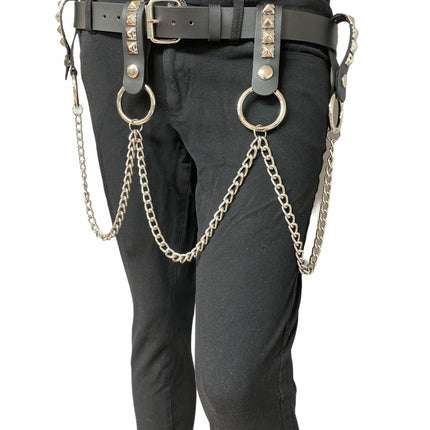 BT586-PMD PLAIN BELT WITH REMOVABLE RING AND CHAIN