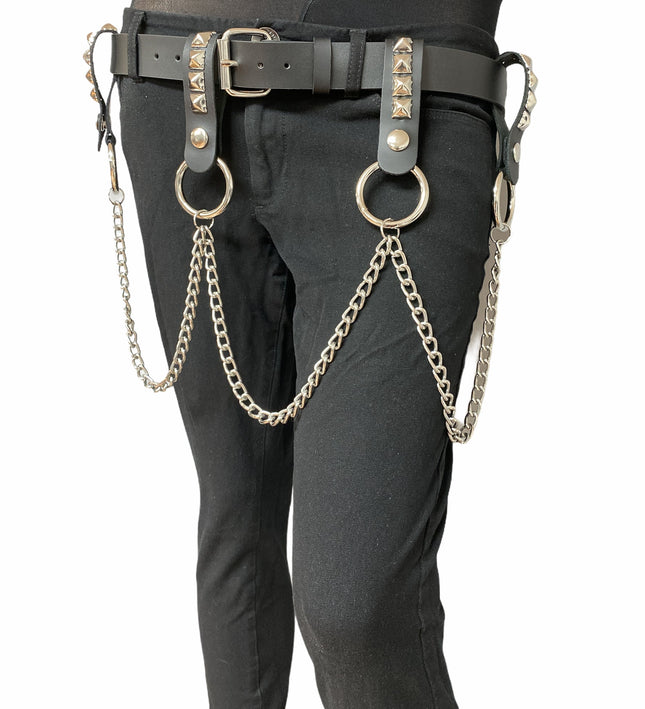 BT586-PMD PLAIN BELT WITH REMOVABLE RING AND CHAIN