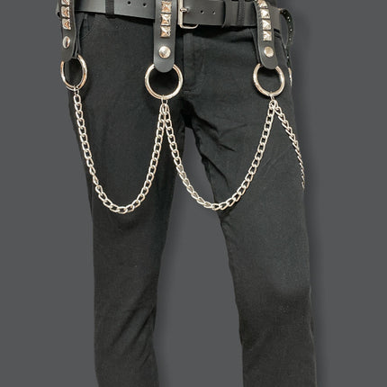 BT586-PMD PLAIN BELT WITH REMOVABLE RING AND CHAIN
