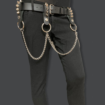 BT586-UK77 PLAIN BELT WITH REMOVABLE RING AND CHAIN