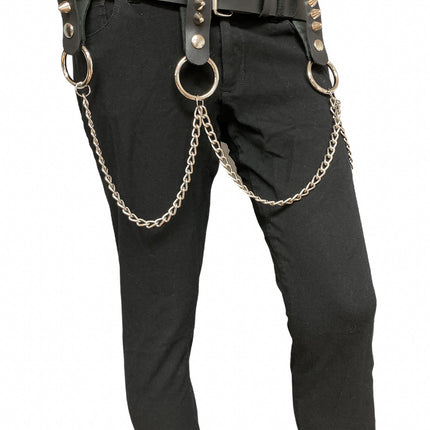 BT586-UK77 PLAIN BELT WITH REMOVABLE RING AND CHAIN