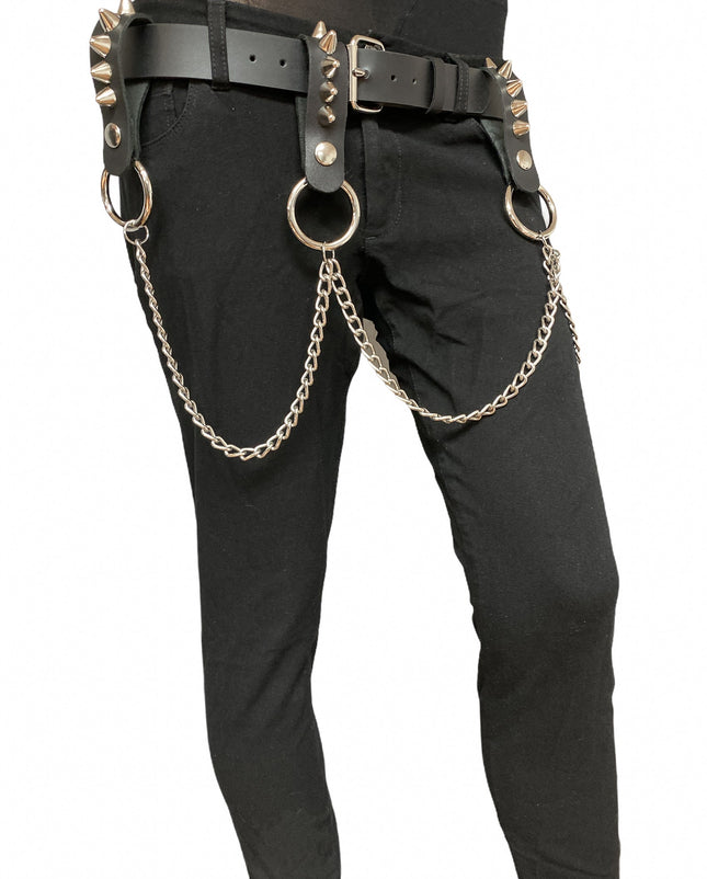 BT586-UK77 PLAIN BELT WITH REMOVABLE RING AND CHAIN