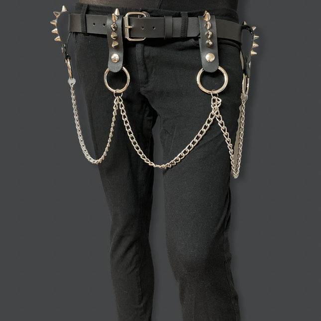 BT586-UK77 PLAIN BELT WITH REMOVABLE RING AND CHAIN