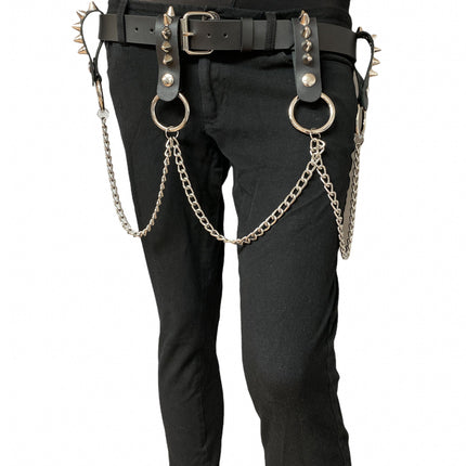 BT586-UK77 PLAIN BELT WITH REMOVABLE RING AND CHAIN