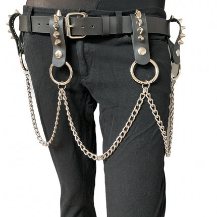 BT586-UK77 PLAIN BELT WITH REMOVABLE RING AND CHAIN