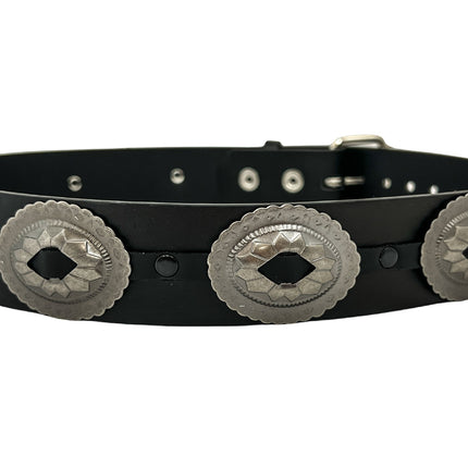 BT590-ANTIQUE SILVER OVAL CONCH BELT
