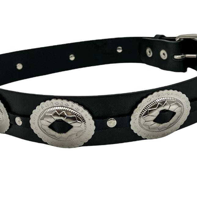 BT590-SIL OVAL CONCH BELT